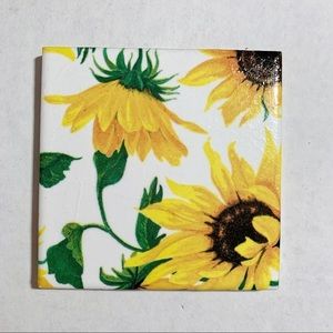 Sunflower Ceramic Coaster, Cup Coasters, Ceramic Tile Coasters, Drink Coasters